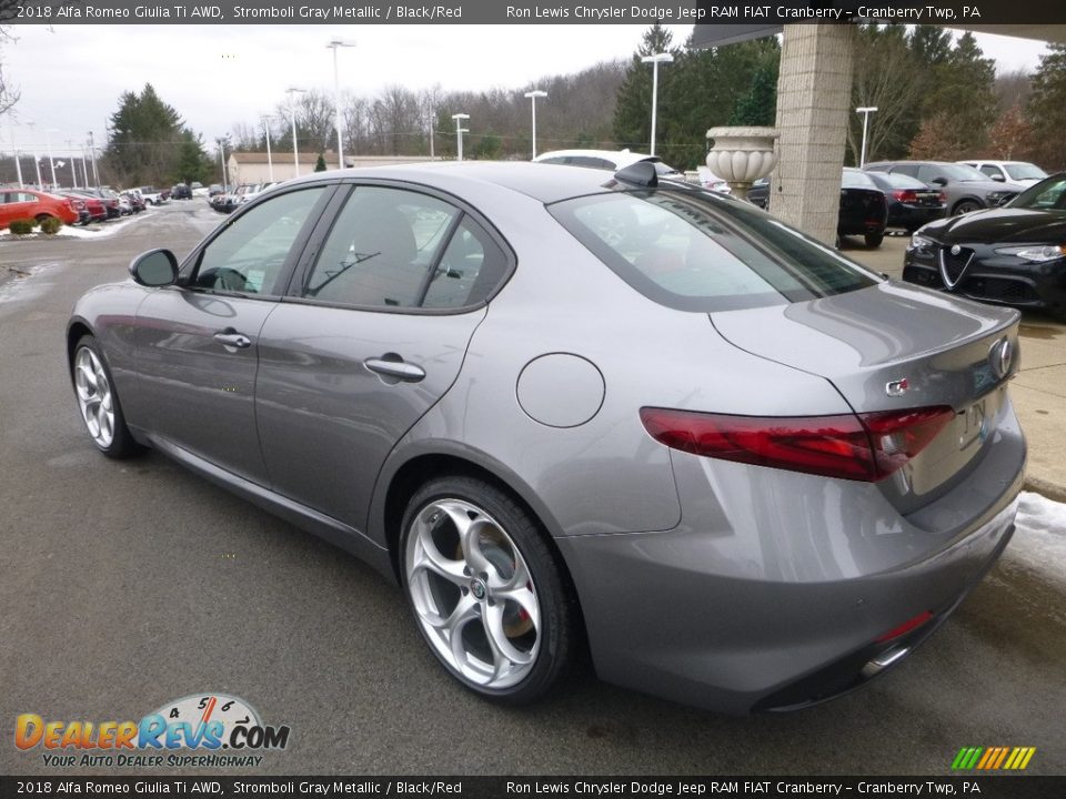 2018 Alfa Romeo Giulia Ti AWD Stromboli Gray Metallic / Black/Red Photo #4