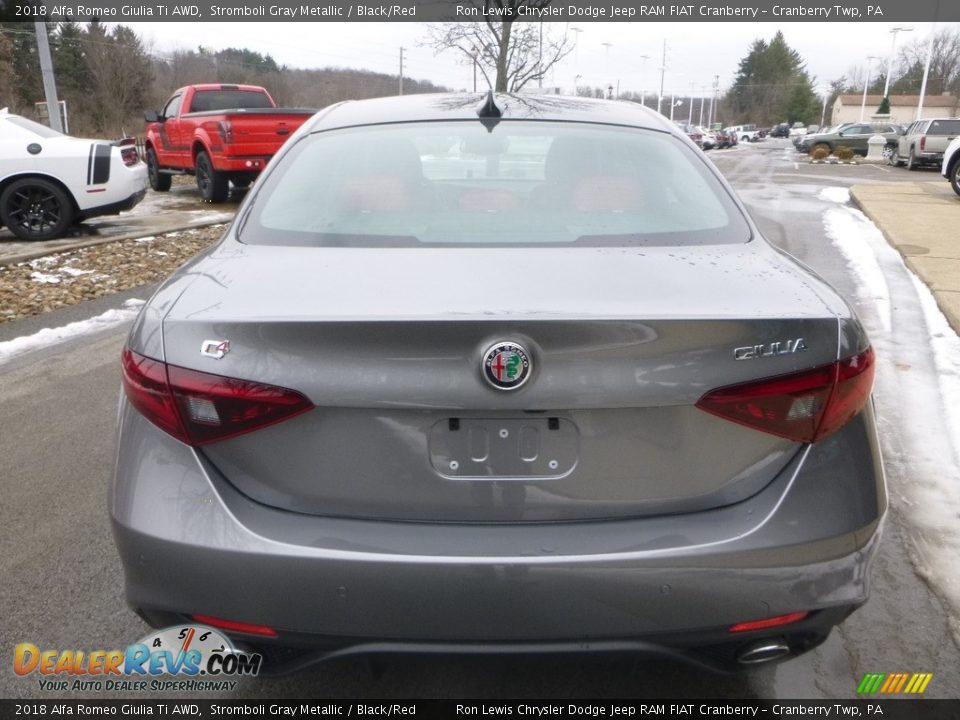 2018 Alfa Romeo Giulia Ti AWD Stromboli Gray Metallic / Black/Red Photo #6