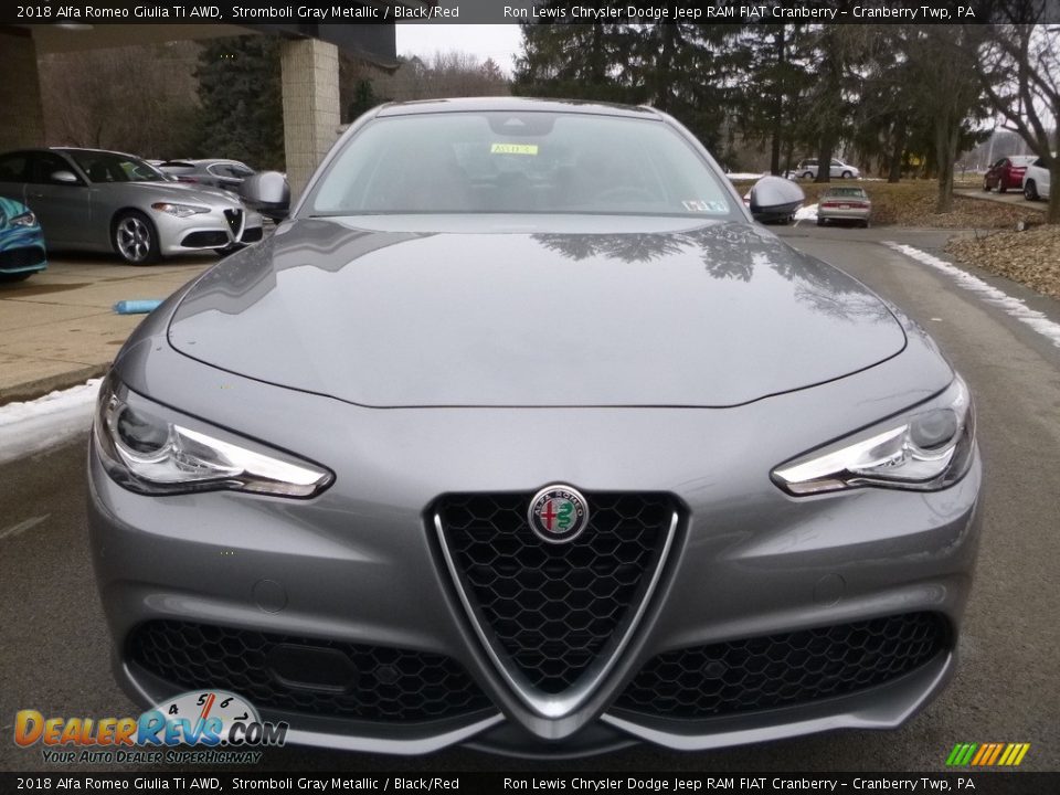 2018 Alfa Romeo Giulia Ti AWD Stromboli Gray Metallic / Black/Red Photo #12