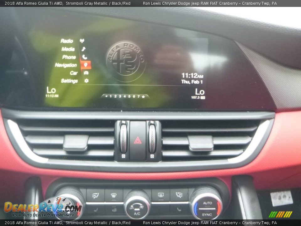 2018 Alfa Romeo Giulia Ti AWD Stromboli Gray Metallic / Black/Red Photo #30
