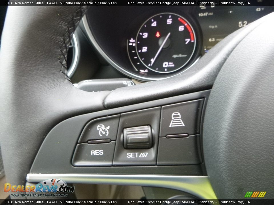 2018 Alfa Romeo Giulia Ti AWD Vulcano Black Metallic / Black/Tan Photo #27