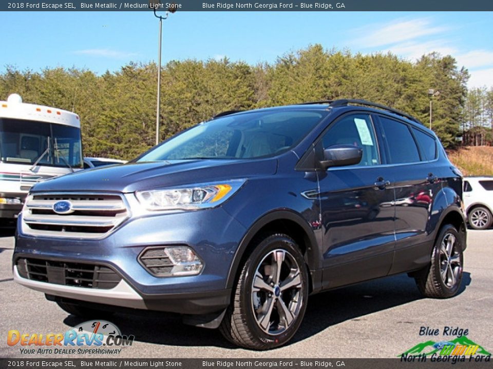 2018 Ford Escape SEL Blue Metallic / Medium Light Stone Photo #1