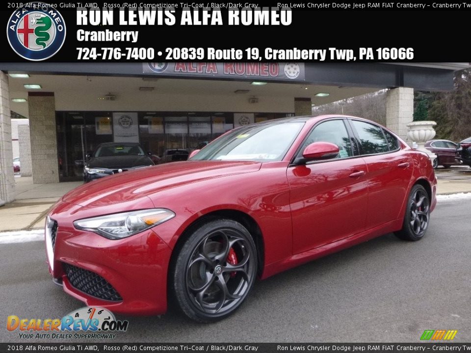 2018 Alfa Romeo Giulia Ti AWD Rosso (Red) Competizione Tri-Coat / Black/Dark Gray Photo #1