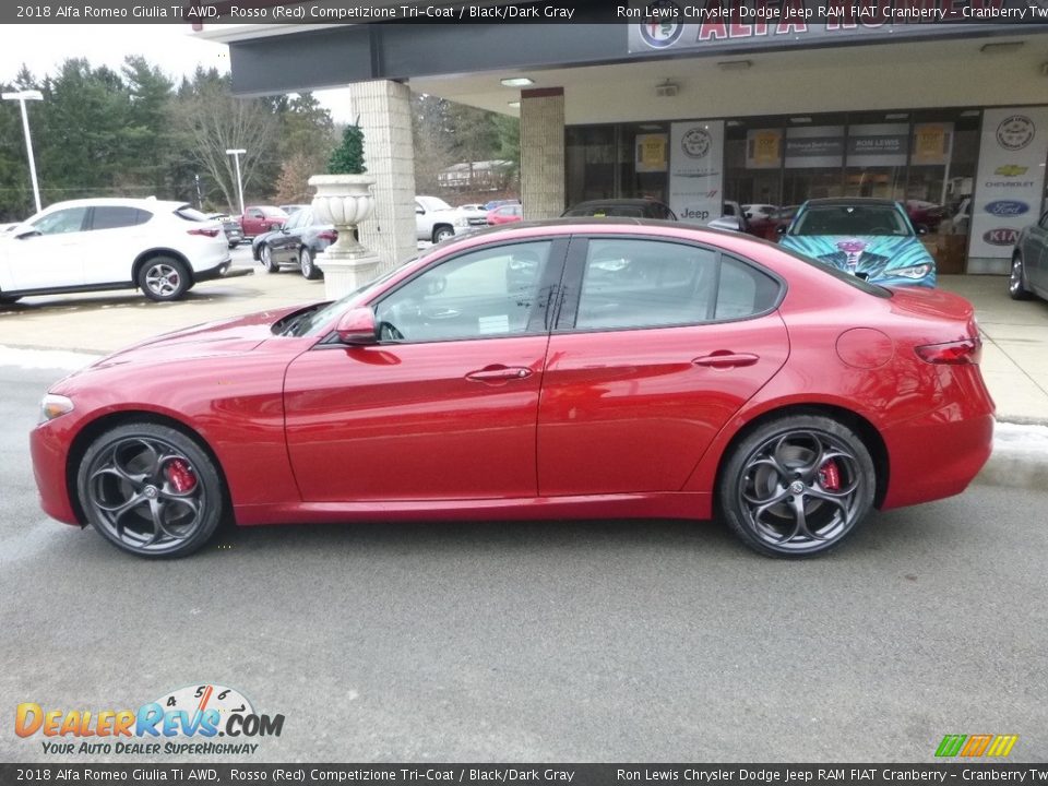 2018 Alfa Romeo Giulia Ti AWD Rosso (Red) Competizione Tri-Coat / Black/Dark Gray Photo #3