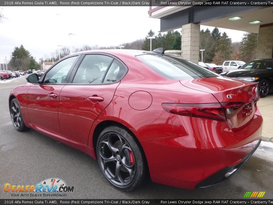2018 Alfa Romeo Giulia Ti AWD Rosso (Red) Competizione Tri-Coat / Black/Dark Gray Photo #5
