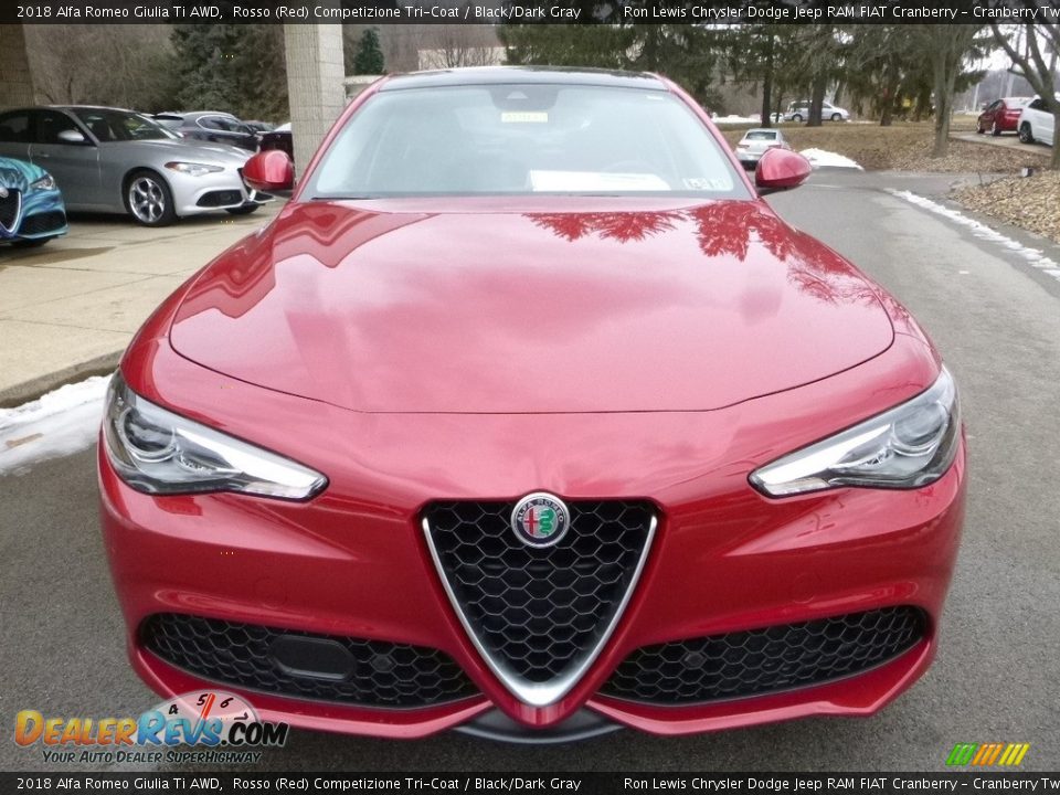 2018 Alfa Romeo Giulia Ti AWD Rosso (Red) Competizione Tri-Coat / Black/Dark Gray Photo #12
