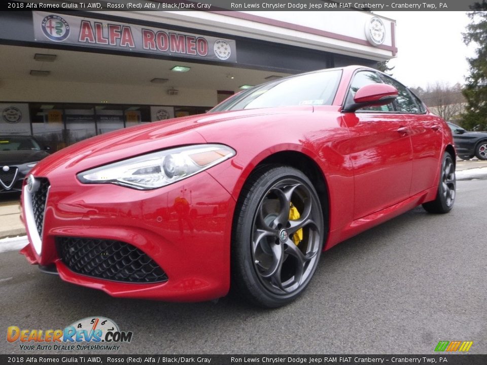 2018 Alfa Romeo Giulia Ti AWD Rosso (Red) Alfa / Black/Dark Gray Photo #2