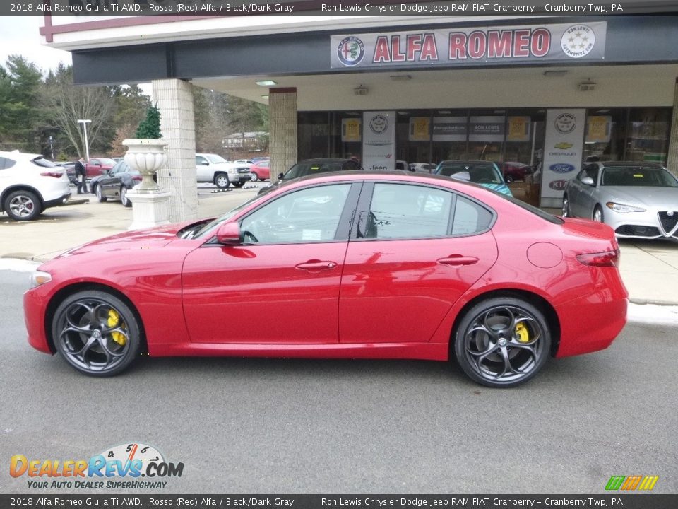 2018 Alfa Romeo Giulia Ti AWD Rosso (Red) Alfa / Black/Dark Gray Photo #3