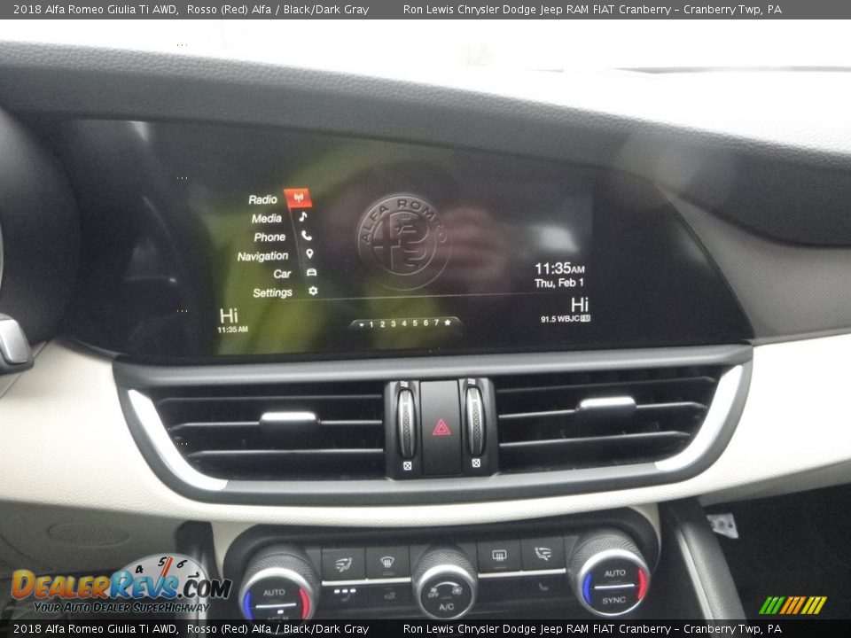 2018 Alfa Romeo Giulia Ti AWD Rosso (Red) Alfa / Black/Dark Gray Photo #23
