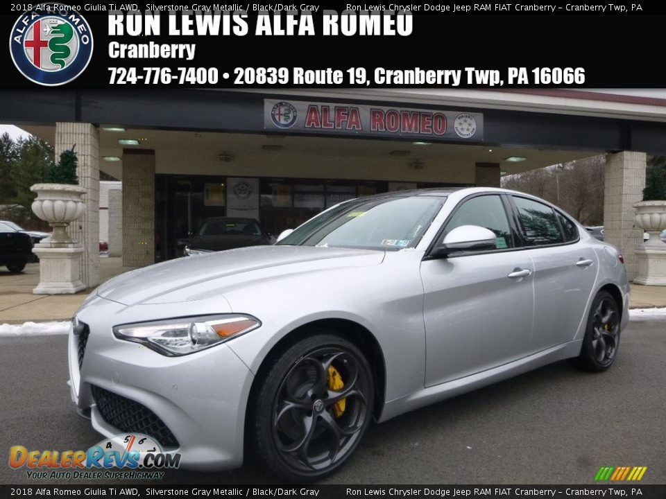 2018 Alfa Romeo Giulia Ti AWD Silverstone Gray Metallic / Black/Dark Gray Photo #1