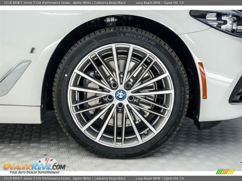 2018 BMW 5 Series 530e iPerfomance Sedan Alpine White / Canberra Beige/Black Photo #9