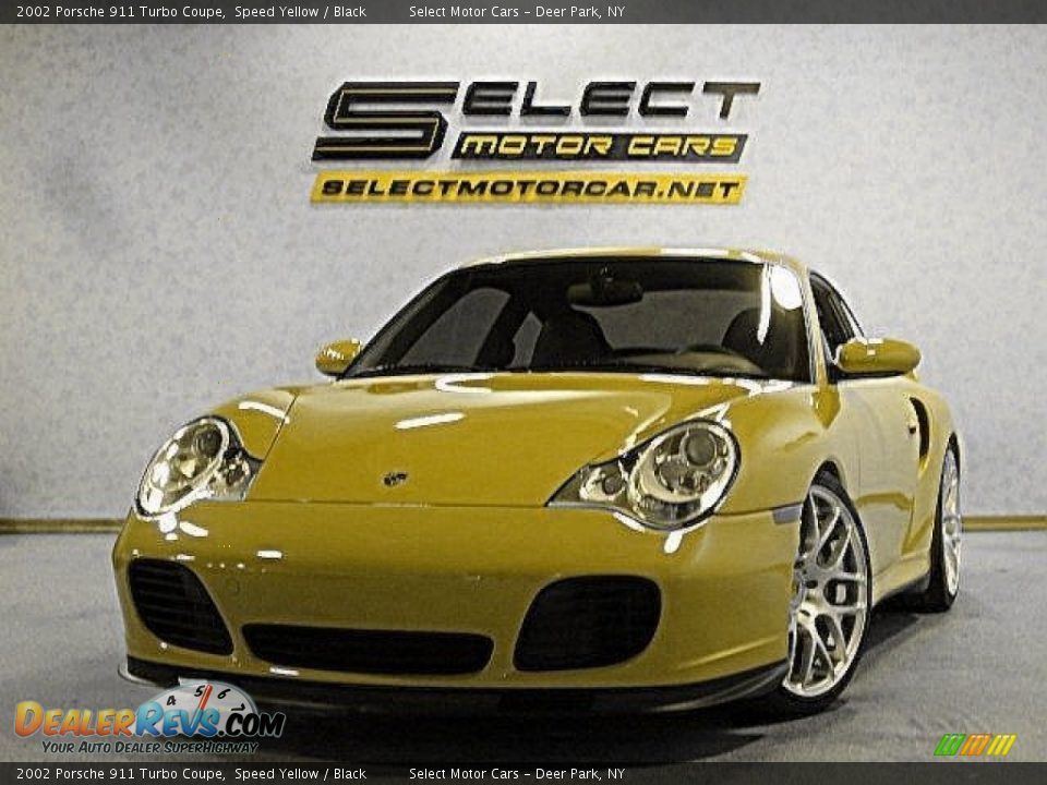 2002 Porsche 911 Turbo Coupe Speed Yellow / Black Photo #2