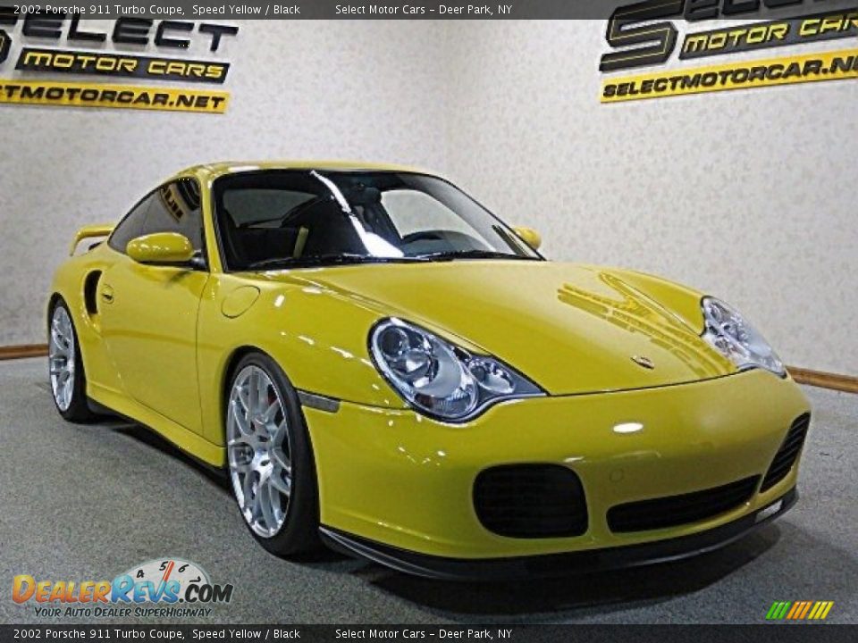 2002 Porsche 911 Turbo Coupe Speed Yellow / Black Photo #5