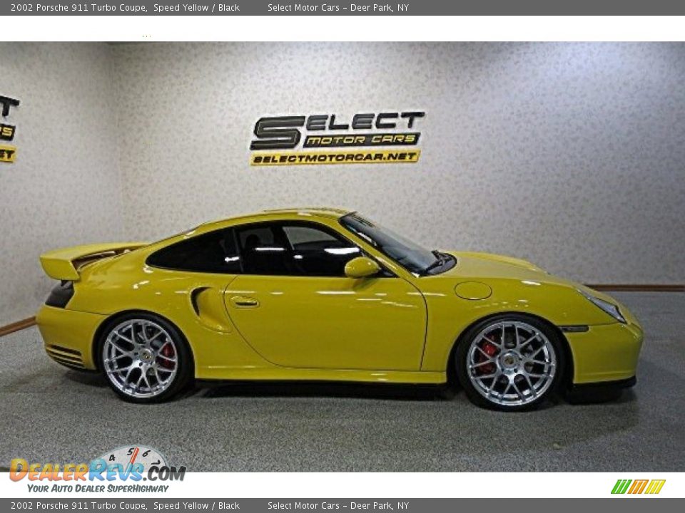 2002 Porsche 911 Turbo Coupe Speed Yellow / Black Photo #6