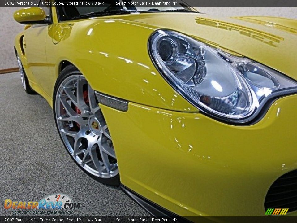 2002 Porsche 911 Turbo Coupe Speed Yellow / Black Photo #12