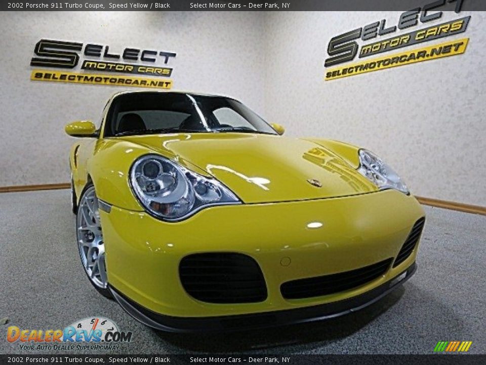 2002 Porsche 911 Turbo Coupe Speed Yellow / Black Photo #17