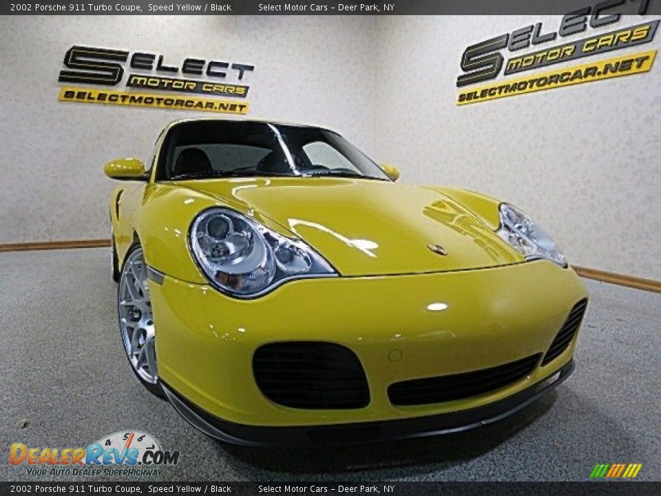 2002 Porsche 911 Turbo Coupe Speed Yellow / Black Photo #18