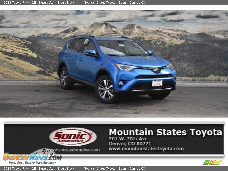 2018 Toyota RAV4 XLE Electric Storm Blue / Black Photo #1