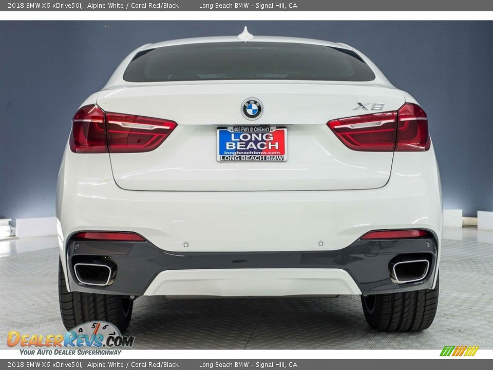 2018 BMW X6 xDrive50i Alpine White / Coral Red/Black Photo #3