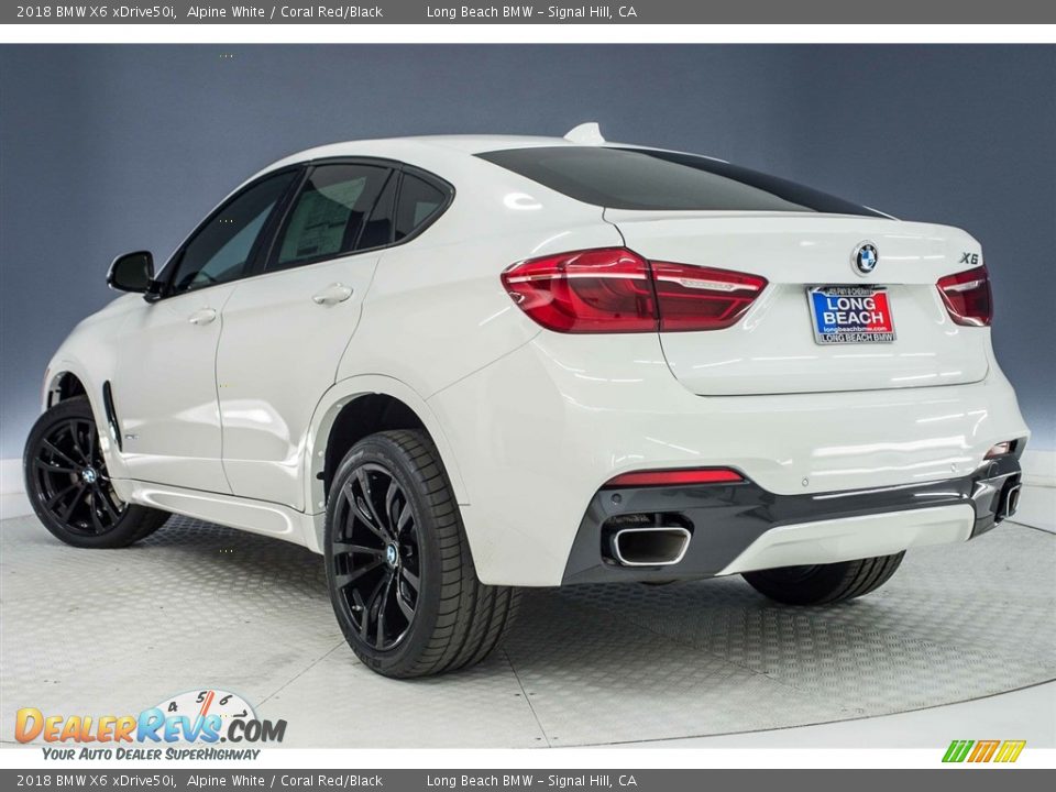2018 BMW X6 xDrive50i Alpine White / Coral Red/Black Photo #4