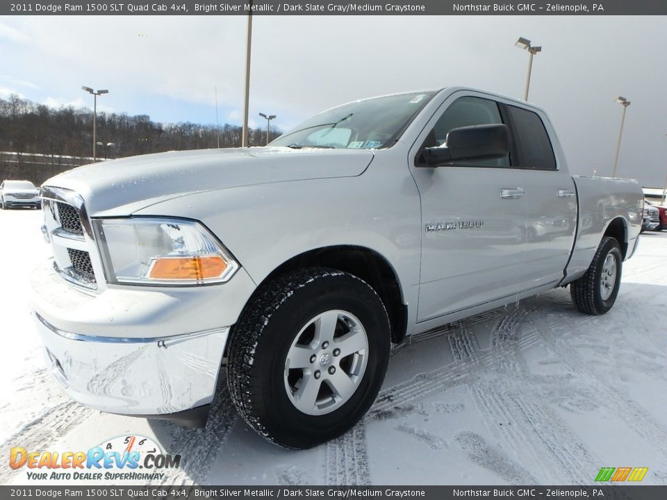 2011 Dodge Ram 1500 SLT Quad Cab 4x4 Bright Silver Metallic / Dark Slate Gray/Medium Graystone Photo #1