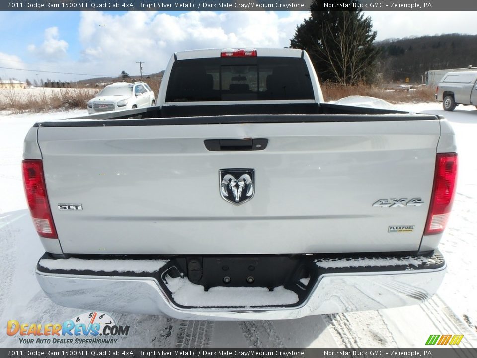 2011 Dodge Ram 1500 SLT Quad Cab 4x4 Bright Silver Metallic / Dark Slate Gray/Medium Graystone Photo #10