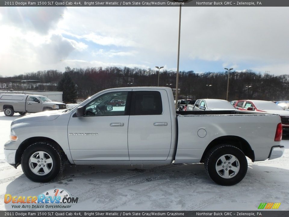 2011 Dodge Ram 1500 SLT Quad Cab 4x4 Bright Silver Metallic / Dark Slate Gray/Medium Graystone Photo #12