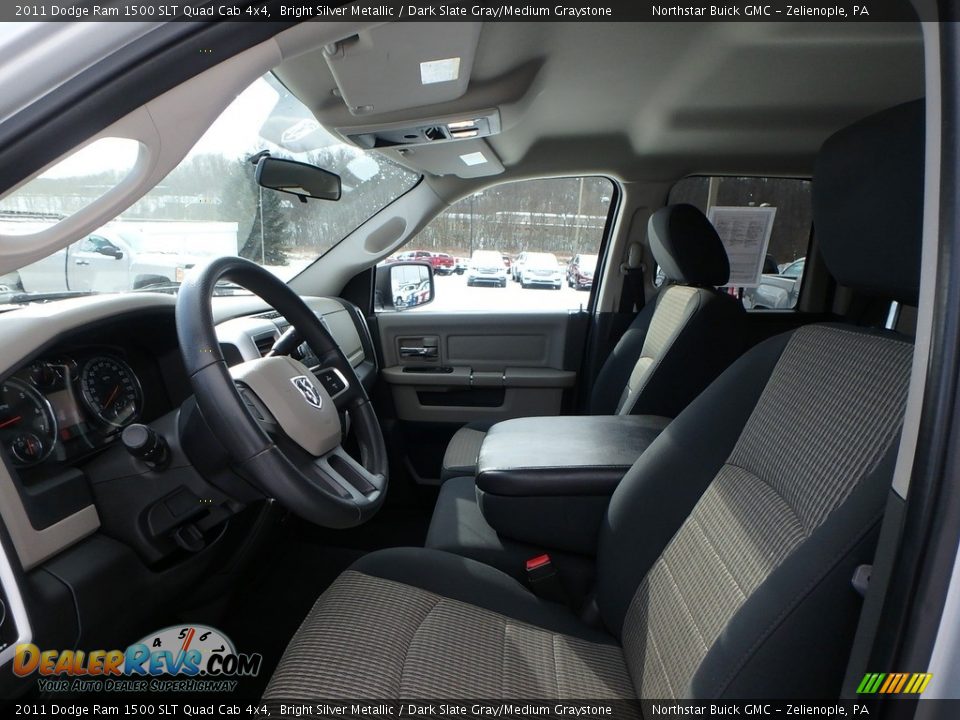 2011 Dodge Ram 1500 SLT Quad Cab 4x4 Bright Silver Metallic / Dark Slate Gray/Medium Graystone Photo #14