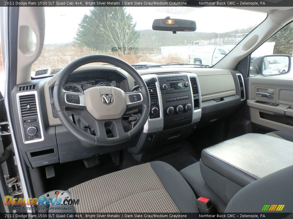 2011 Dodge Ram 1500 SLT Quad Cab 4x4 Bright Silver Metallic / Dark Slate Gray/Medium Graystone Photo #16