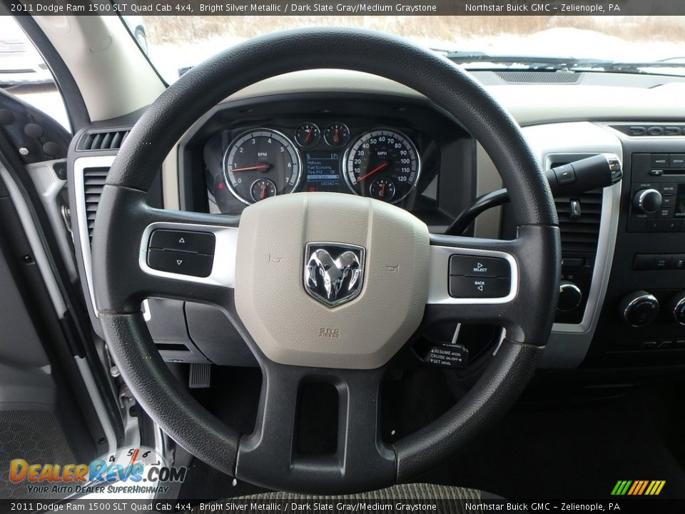 2011 Dodge Ram 1500 SLT Quad Cab 4x4 Bright Silver Metallic / Dark Slate Gray/Medium Graystone Photo #21