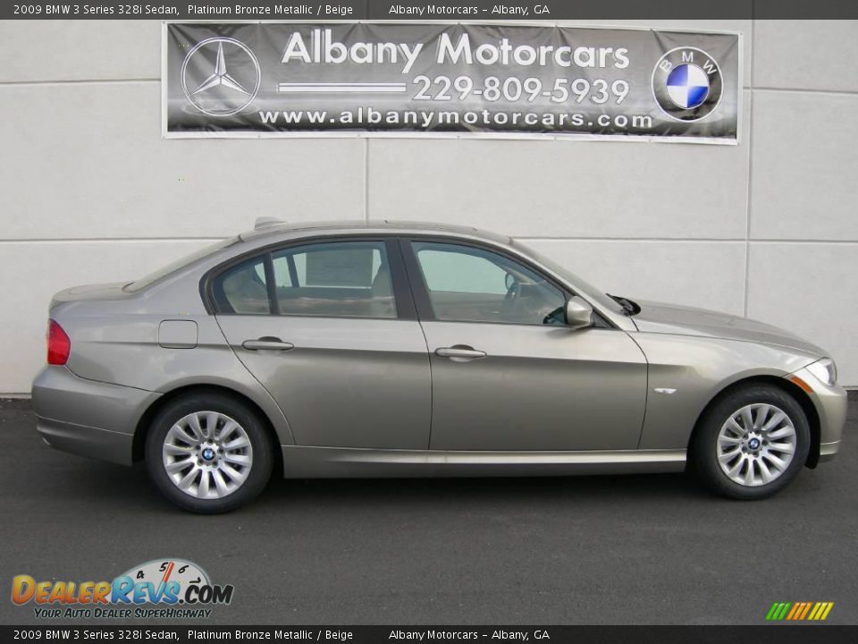 2009 BMW 3 Series 328i Sedan Platinum Bronze Metallic / Beige Photo #13