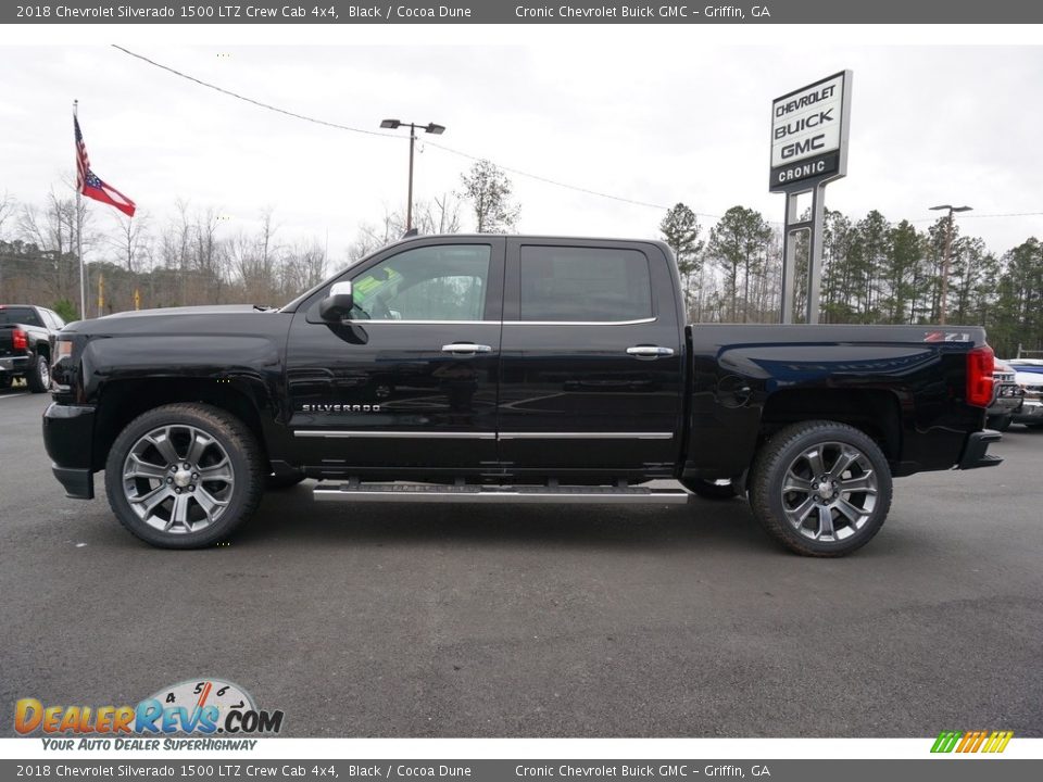 2018 Chevrolet Silverado 1500 LTZ Crew Cab 4x4 Black / Cocoa Dune Photo #4