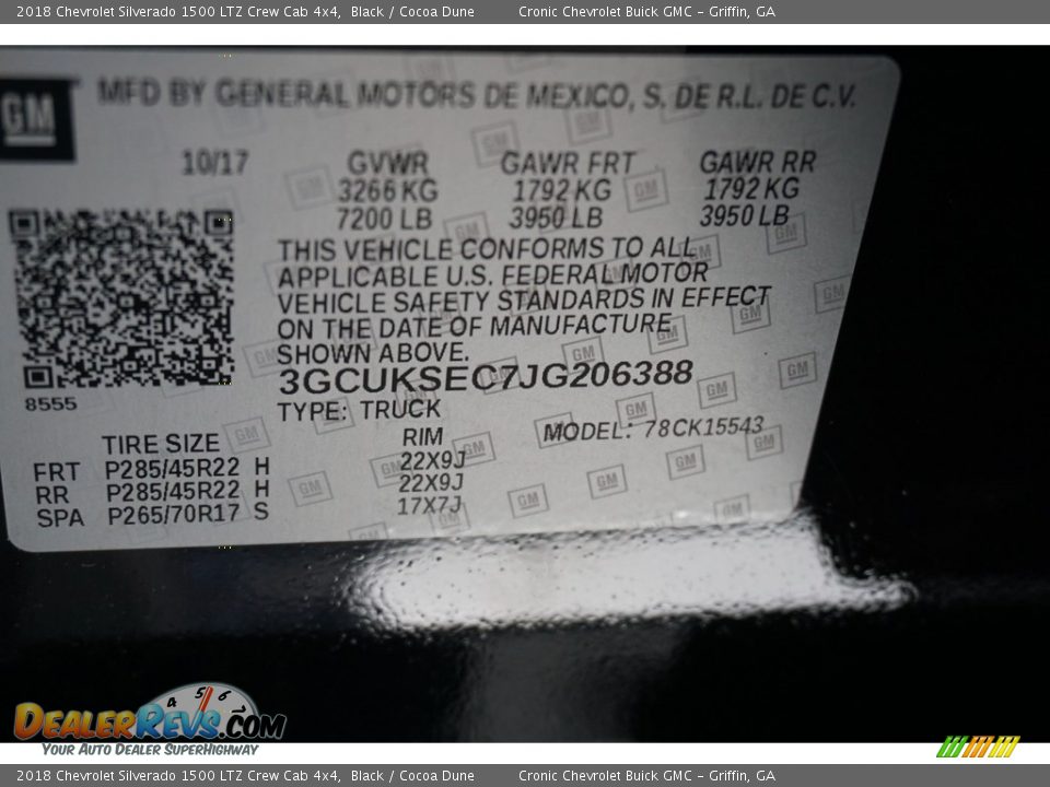 2018 Chevrolet Silverado 1500 LTZ Crew Cab 4x4 Black / Cocoa Dune Photo #16