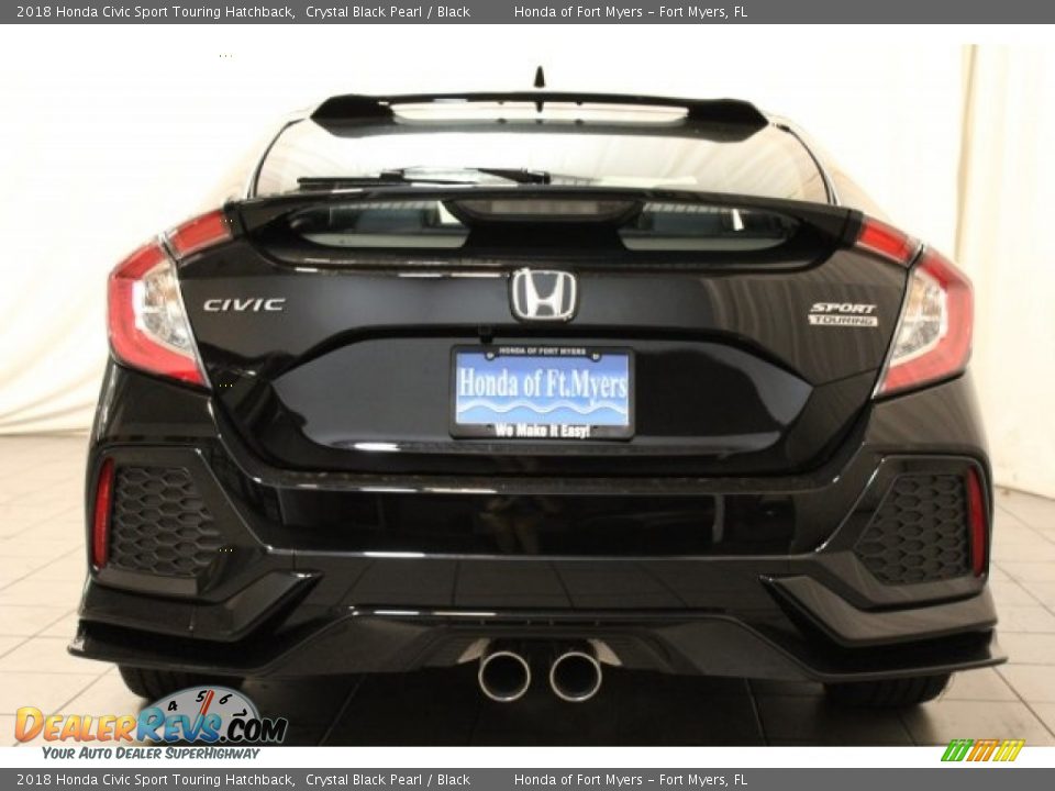 2018 Honda Civic Sport Touring Hatchback Crystal Black Pearl / Black Photo #5