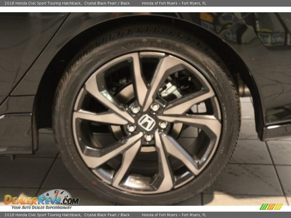 2018 Honda Civic Sport Touring Hatchback Crystal Black Pearl / Black Photo #6