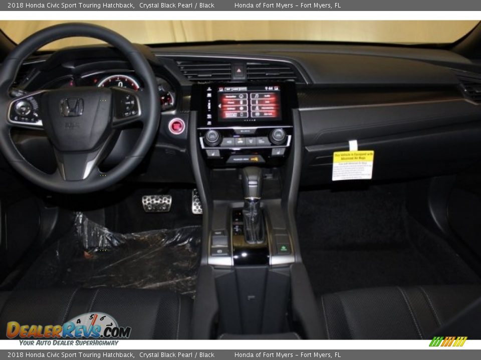 2018 Honda Civic Sport Touring Hatchback Crystal Black Pearl / Black Photo #7