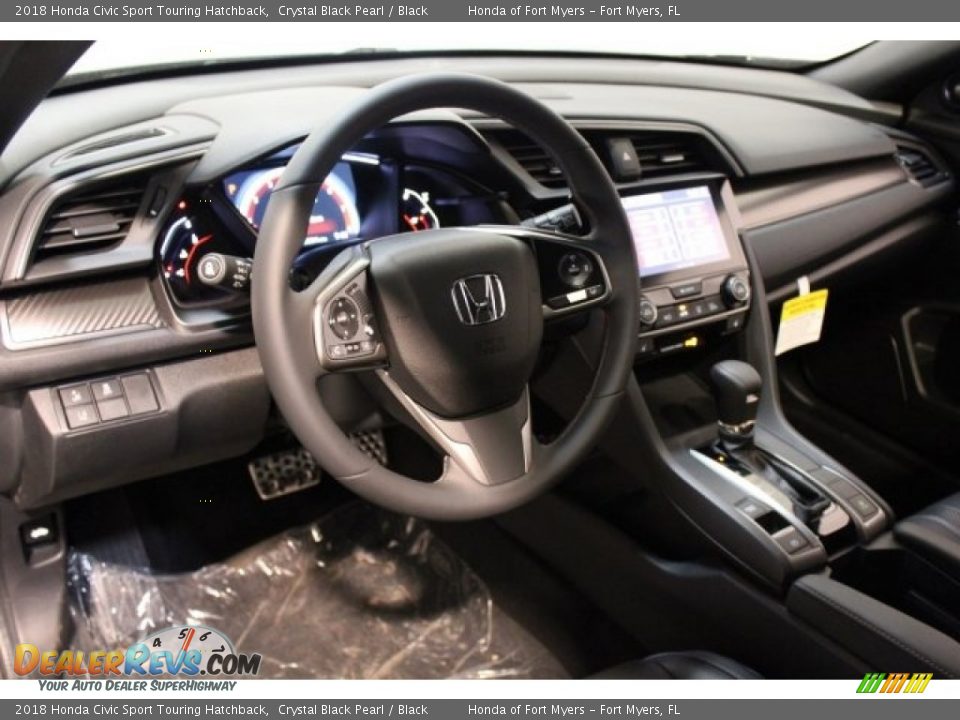 2018 Honda Civic Sport Touring Hatchback Crystal Black Pearl / Black Photo #12