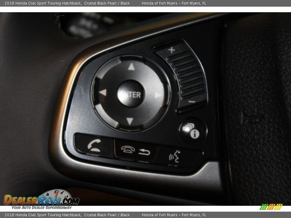 2018 Honda Civic Sport Touring Hatchback Crystal Black Pearl / Black Photo #13