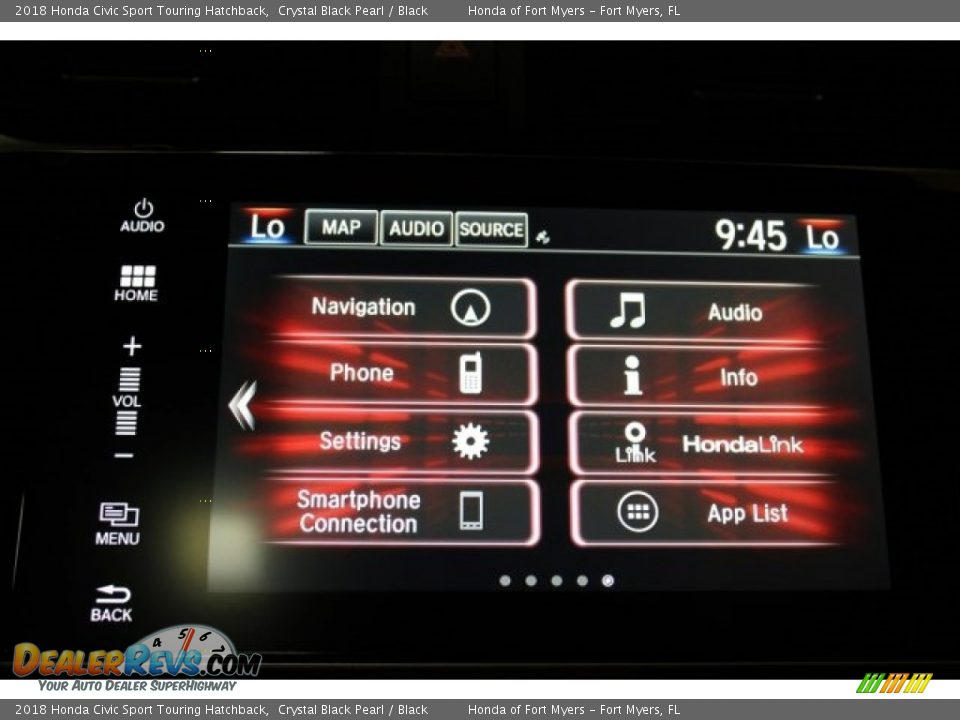 2018 Honda Civic Sport Touring Hatchback Crystal Black Pearl / Black Photo #15