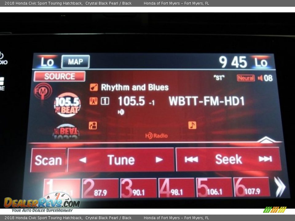 2018 Honda Civic Sport Touring Hatchback Crystal Black Pearl / Black Photo #16