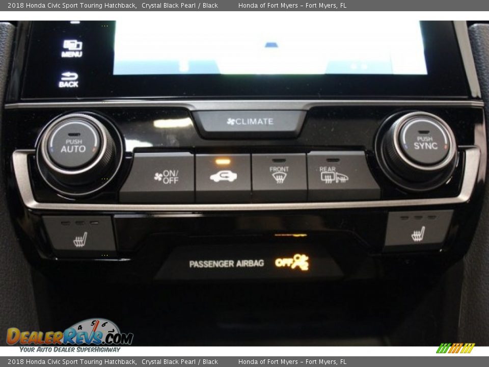 2018 Honda Civic Sport Touring Hatchback Crystal Black Pearl / Black Photo #19