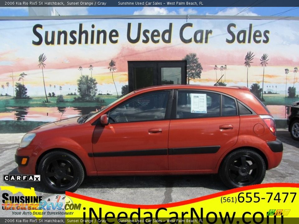 2006 Kia Rio Rio5 SX Hatchback Sunset Orange / Gray Photo #1