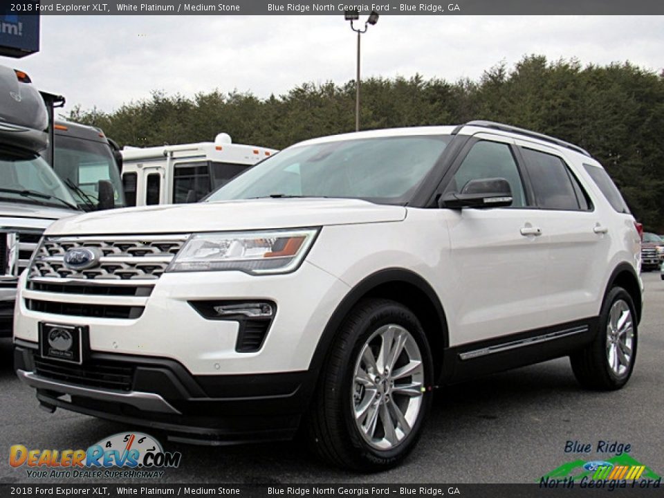 2018 Ford Explorer XLT White Platinum / Medium Stone Photo #1