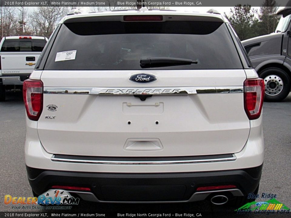 2018 Ford Explorer XLT White Platinum / Medium Stone Photo #4