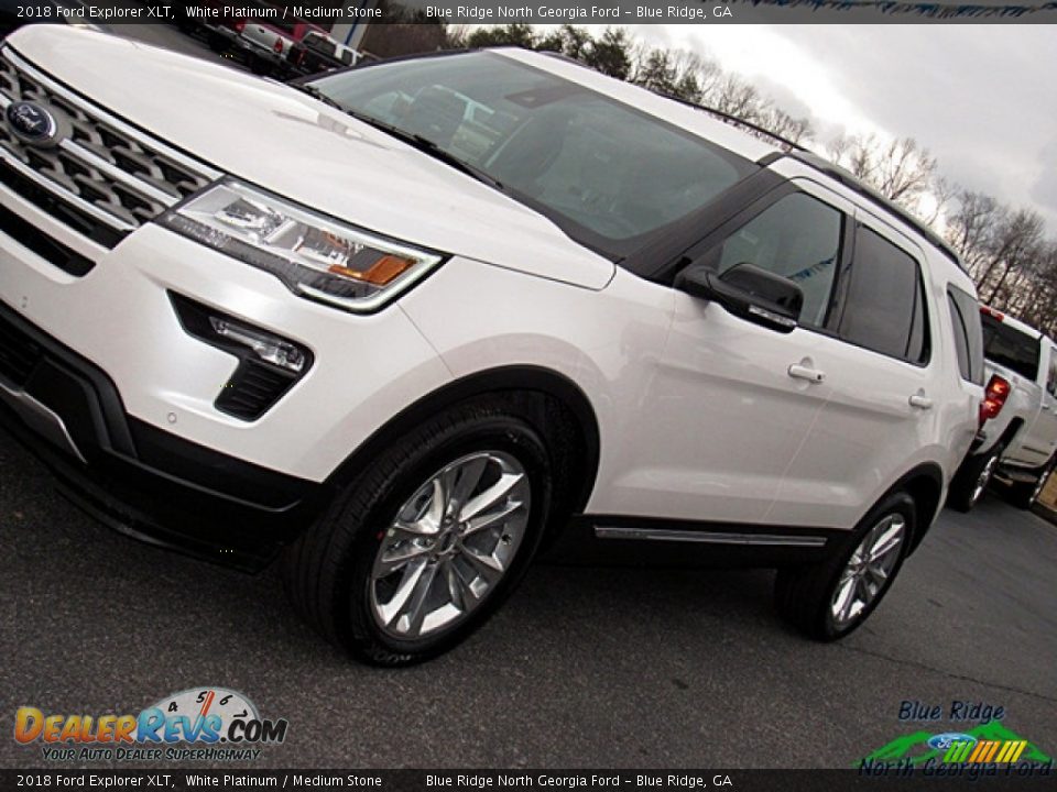 2018 Ford Explorer XLT White Platinum / Medium Stone Photo #31