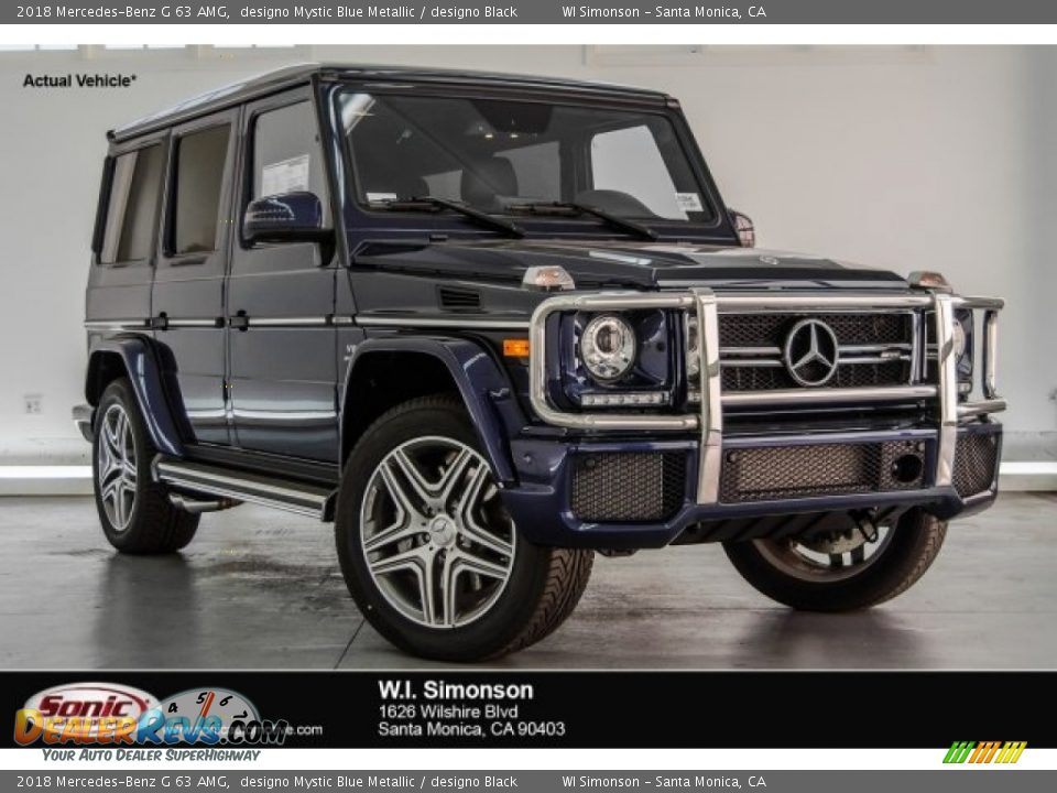 2018 Mercedes-Benz G 63 AMG designo Mystic Blue Metallic / designo Black Photo #1