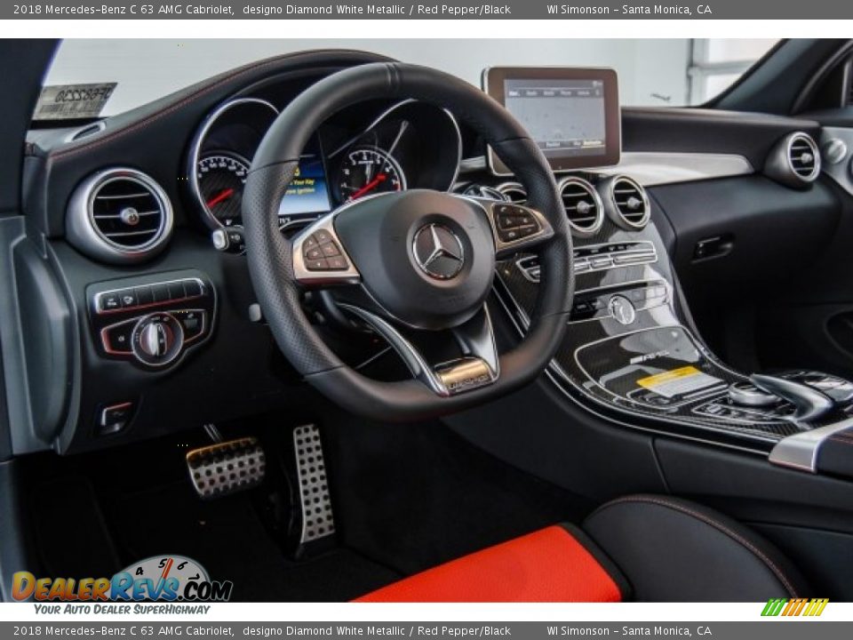2018 Mercedes-Benz C 63 AMG Cabriolet designo Diamond White Metallic / Red Pepper/Black Photo #25