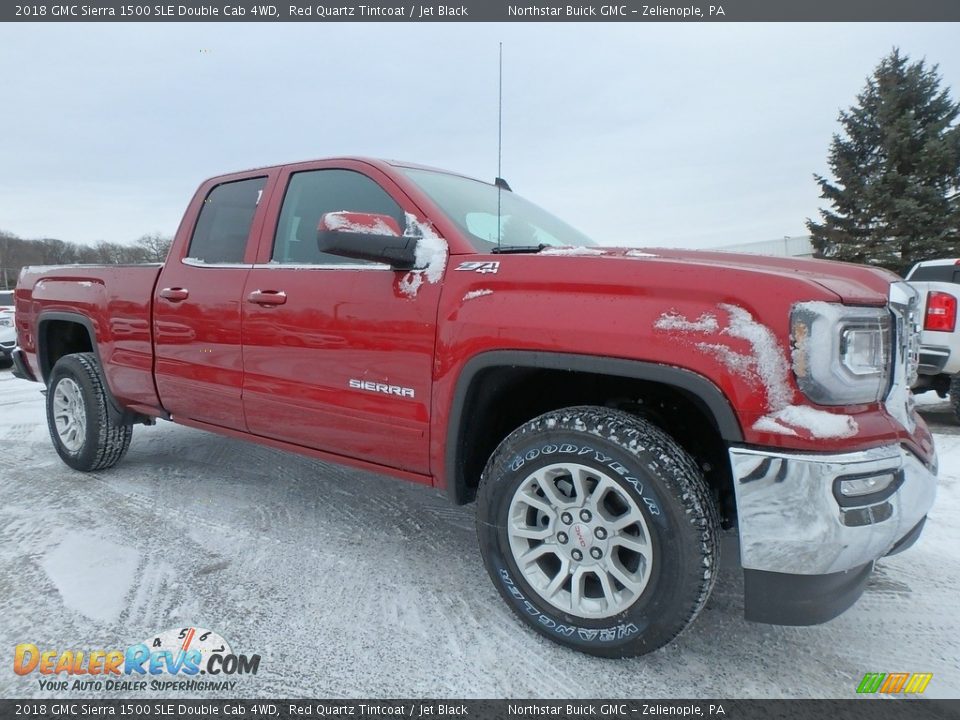 2018 GMC Sierra 1500 SLE Double Cab 4WD Red Quartz Tintcoat / Jet Black Photo #3