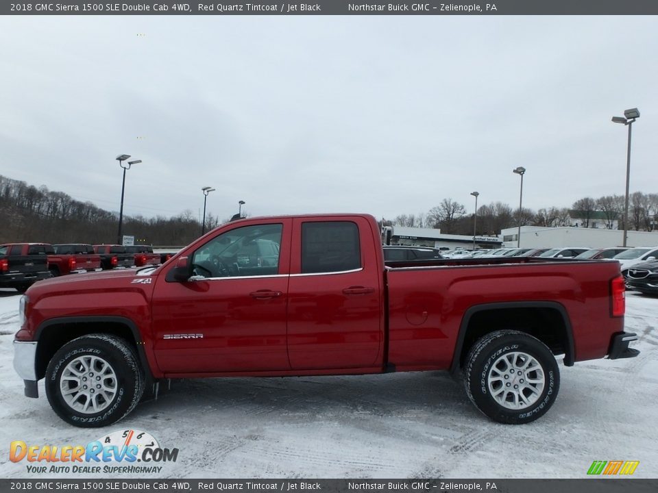 2018 GMC Sierra 1500 SLE Double Cab 4WD Red Quartz Tintcoat / Jet Black Photo #8