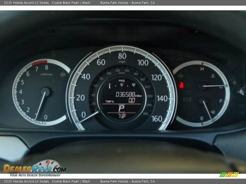 2015 Honda Accord LX Sedan Crystal Black Pearl / Black Photo #25